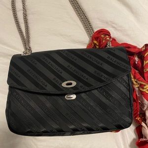 Balenciaga Medium Scarf Cloth Bag Satin Handbag